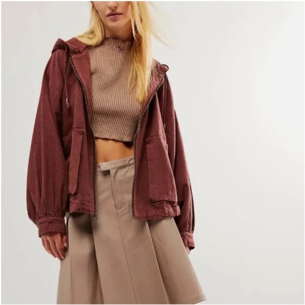 Free People Women’s‎ Donny Anorak Utility Zip Front Oversized Jacket Size Small
